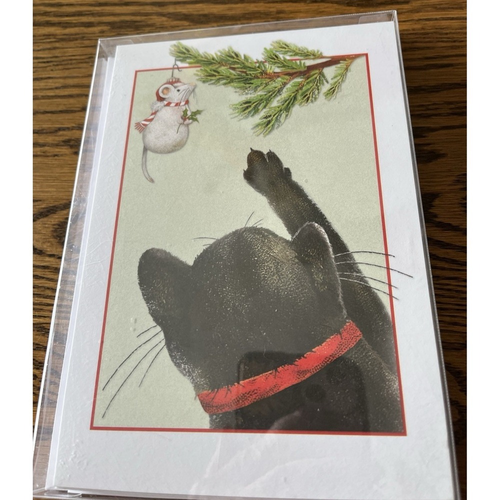 10 Mary Lake-Thompson Ltd Sugarhouse Greetings Christmas Cards Cat With Ornament
